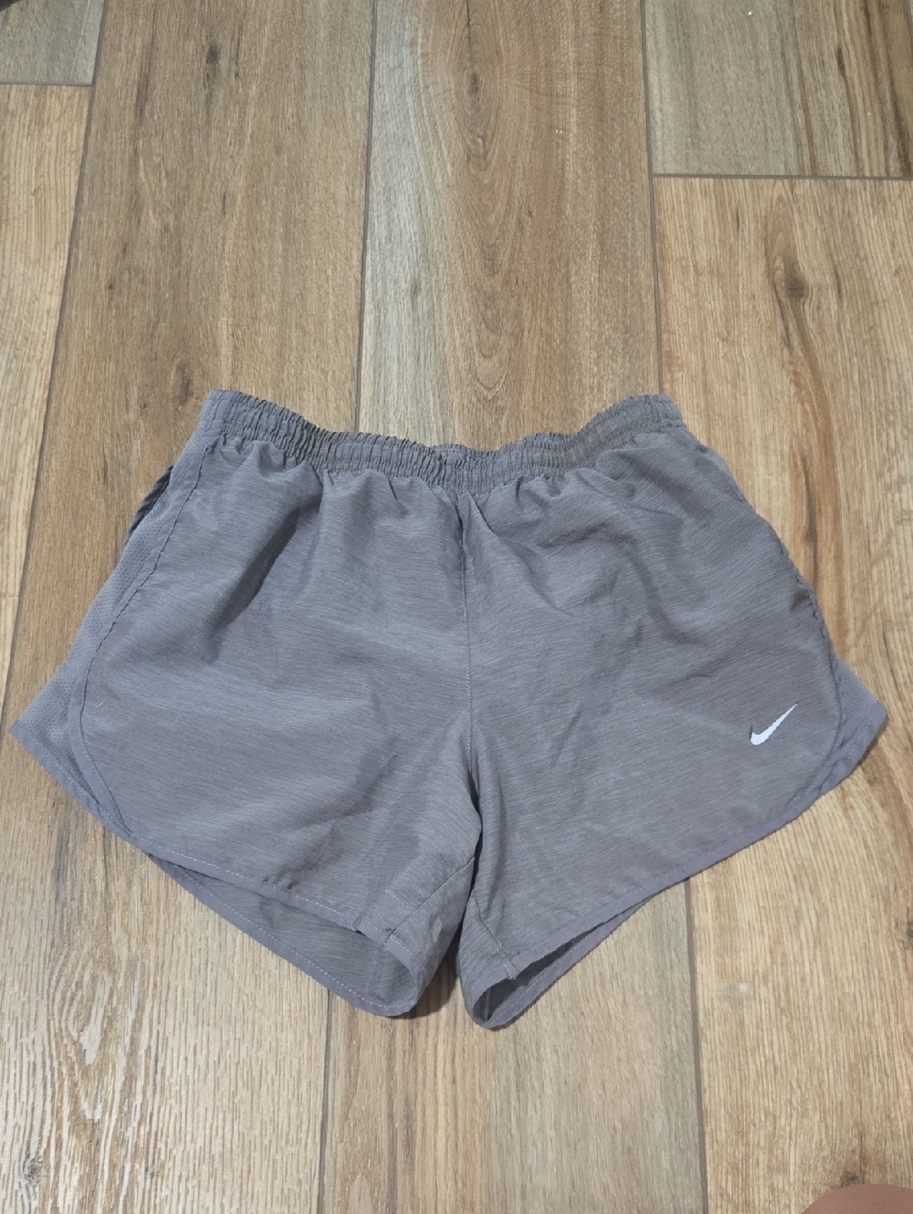 Nike Gray Kids Athletic Shorts with White Swoosh